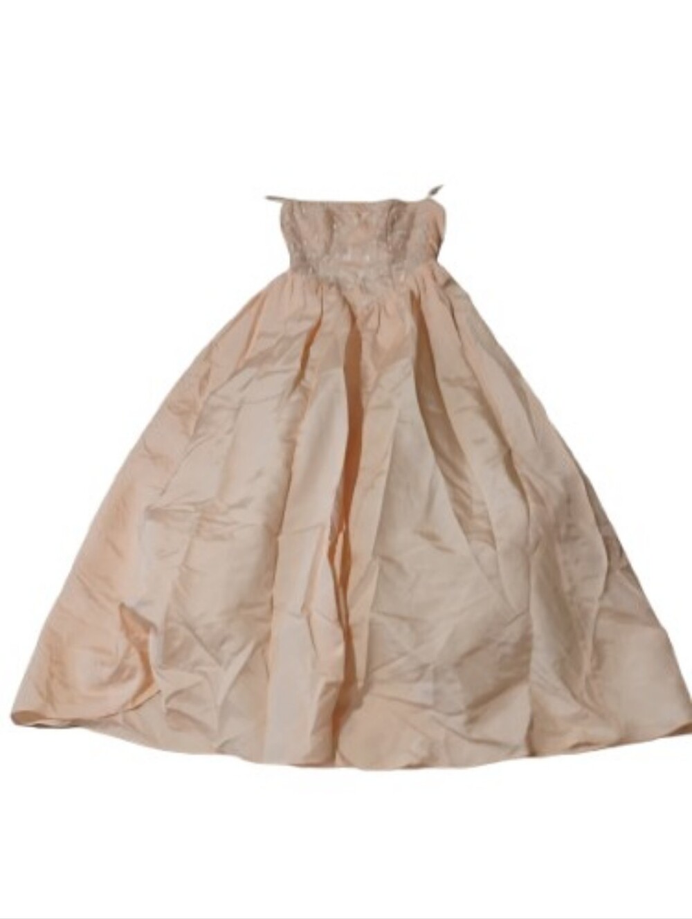 Vintage 1980s Princesscore Strapless Pink Taffeta Gown Midi Maxi Length